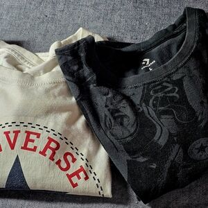 4 X $15. Two Converse Graphic T-Shirts in Black and White 100% Cotton